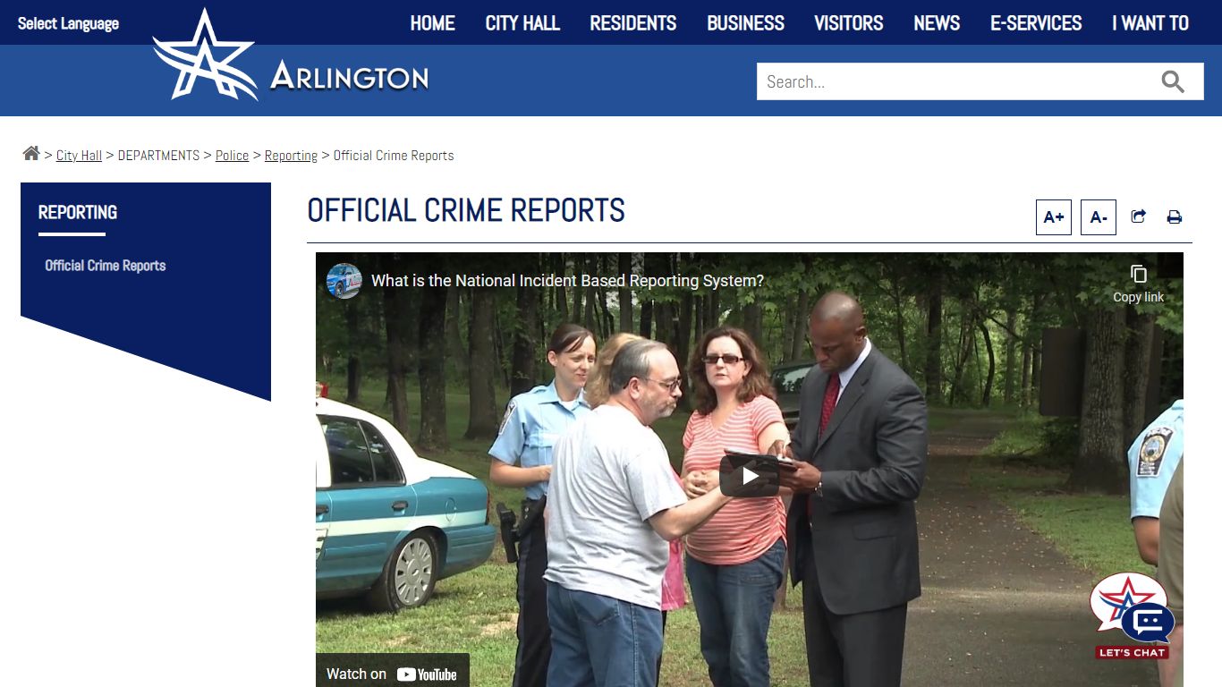 Official Crime Reports - City of Arlington